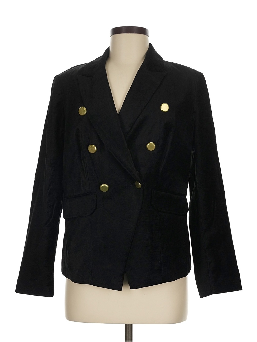 Chico’s Black Velvet Military Blazer NWT